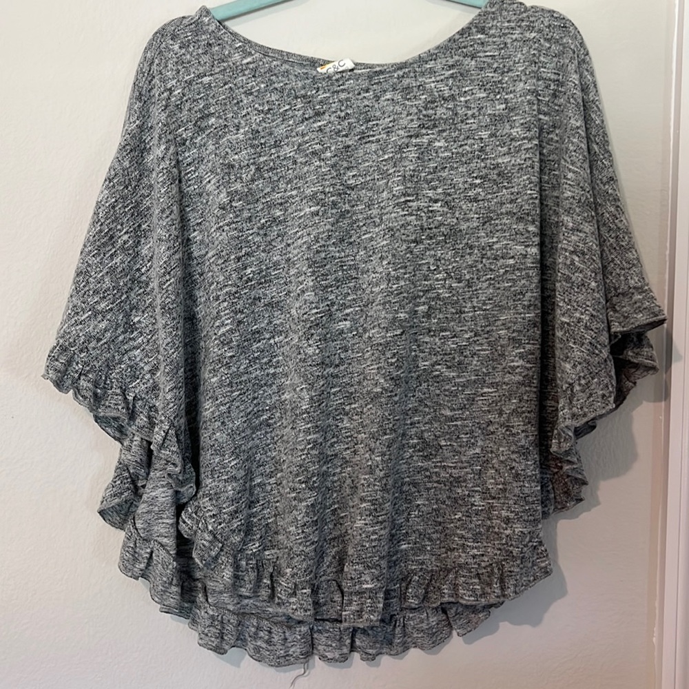 Grey cotton poncho